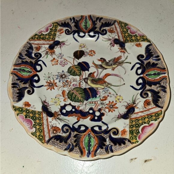 Masons C1850s Floral And Birds Ironstone Plate 9" - Picture 5 of 12
